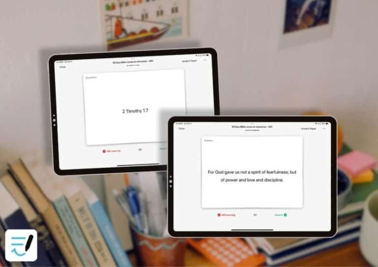 memorize Bible verses on quizlet and goodnotes