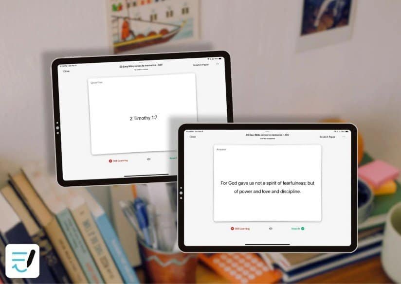 memorize Bible verses on quizlet and goodnotes